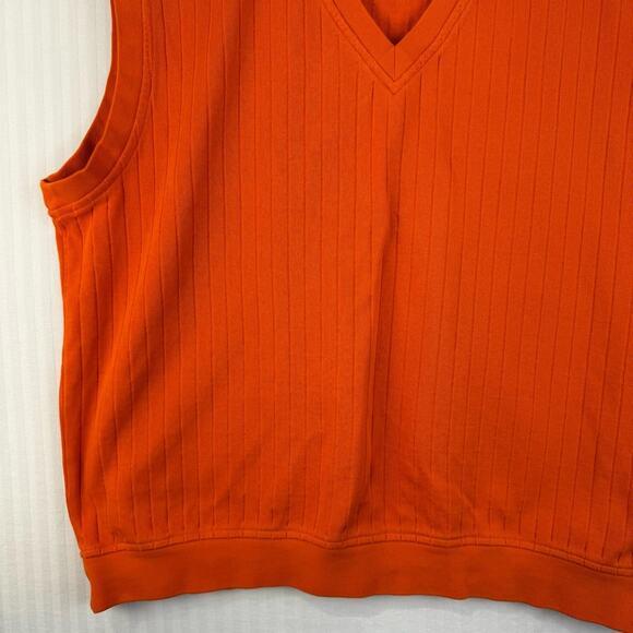 Callaway Orange Sleeveless Sweater Vest Size X-Large Golf Preppy Grandpa Core - Picture 3 of 6